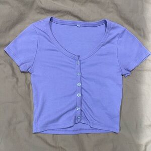 Purple Button-Up Women's Top